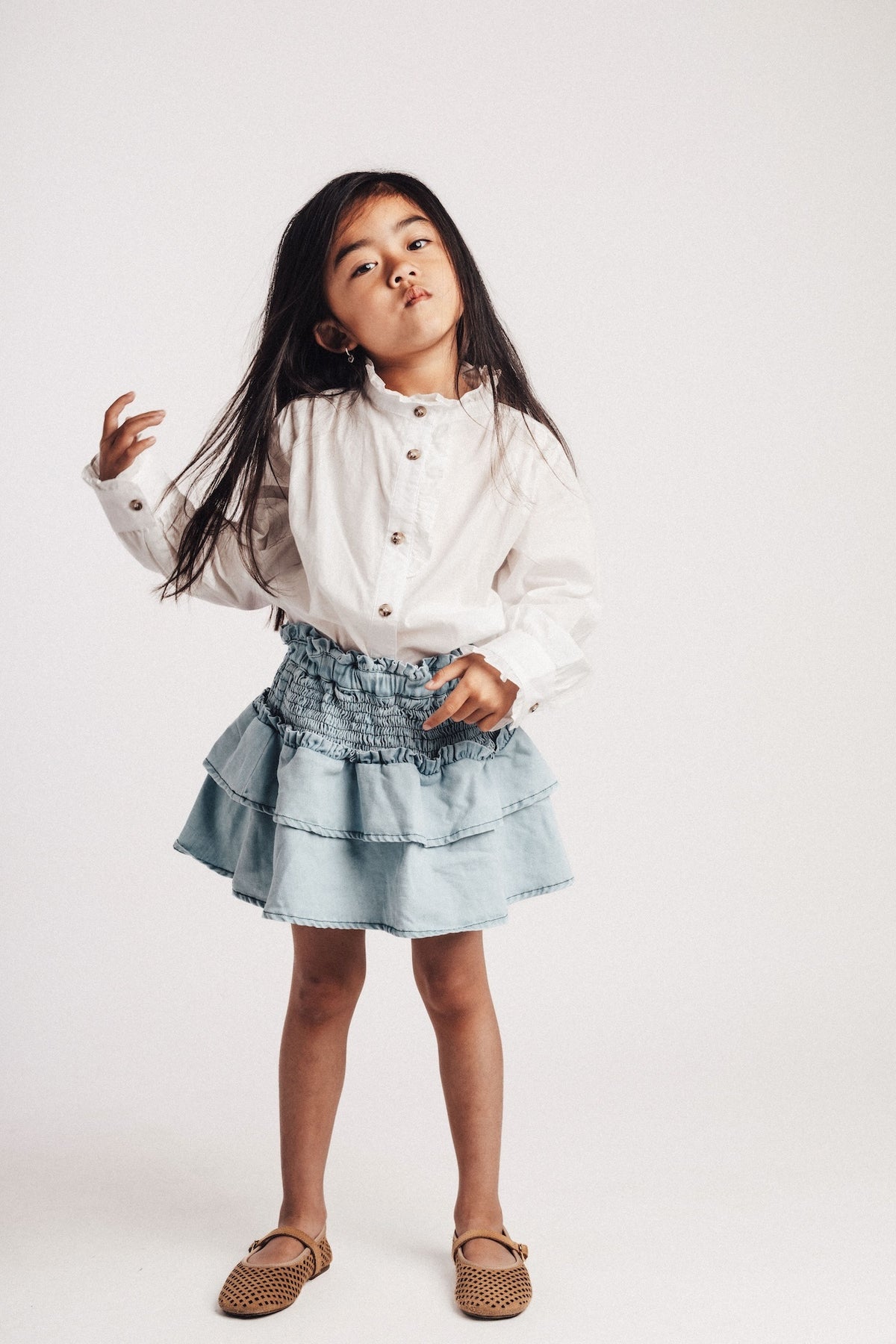 BAJE rokje meisje Yille Blue Denim Light blauw (valt groot)