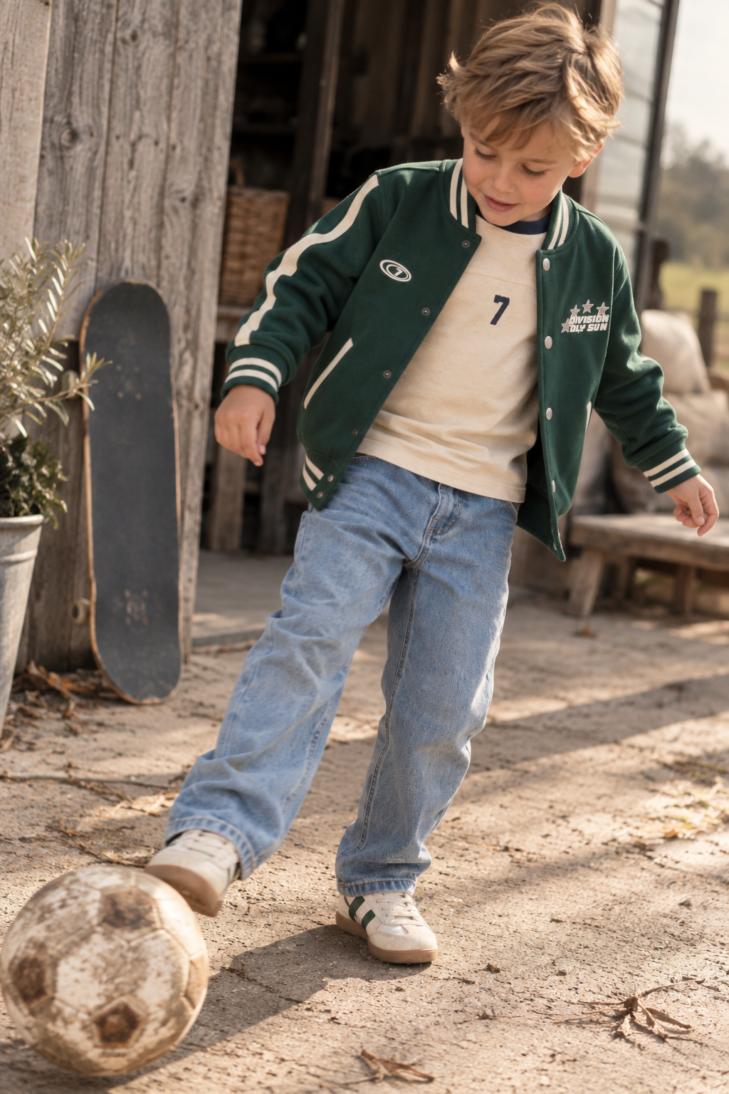 Daily7 T-shirt jongen Contrast Sandshells (zand)