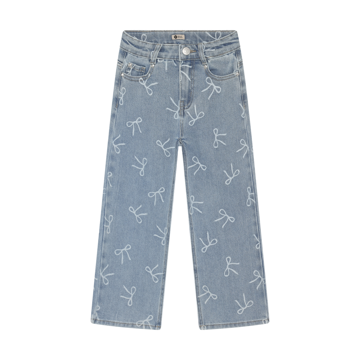Daily7 jeans spijkerbroek meisje Denim Wide Fit Bow (wijde pasvorm)