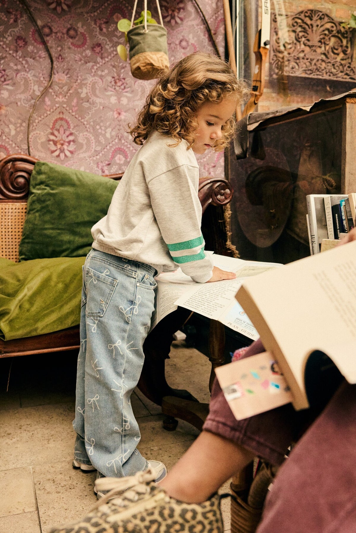 Daily7 jeans spijkerbroek meisje Denim Wide Fit Bow (wijde pasvorm)