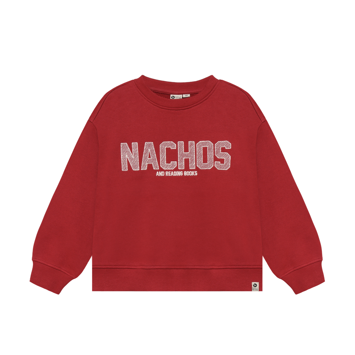 Daily7 oversized sweater jongen Oversized Sweater Artwork Rythmic Red (rood)