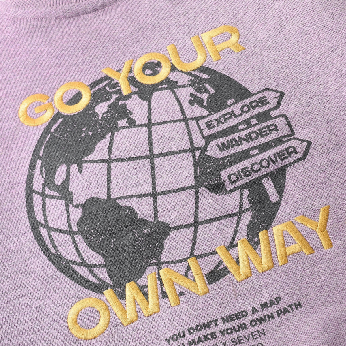 Daily7 oversized sweater jongen Backprint Purple Melange (paars melange)