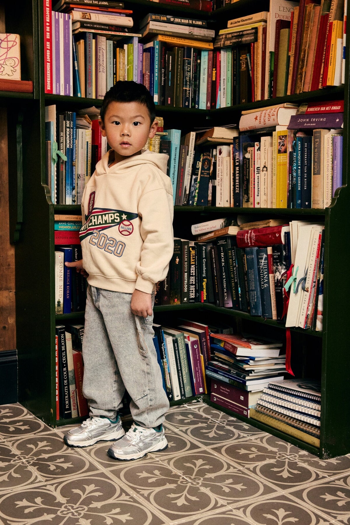 Daily7 oversized hoodie jongen Oversized Hoodie Badges Sandshells (zand)