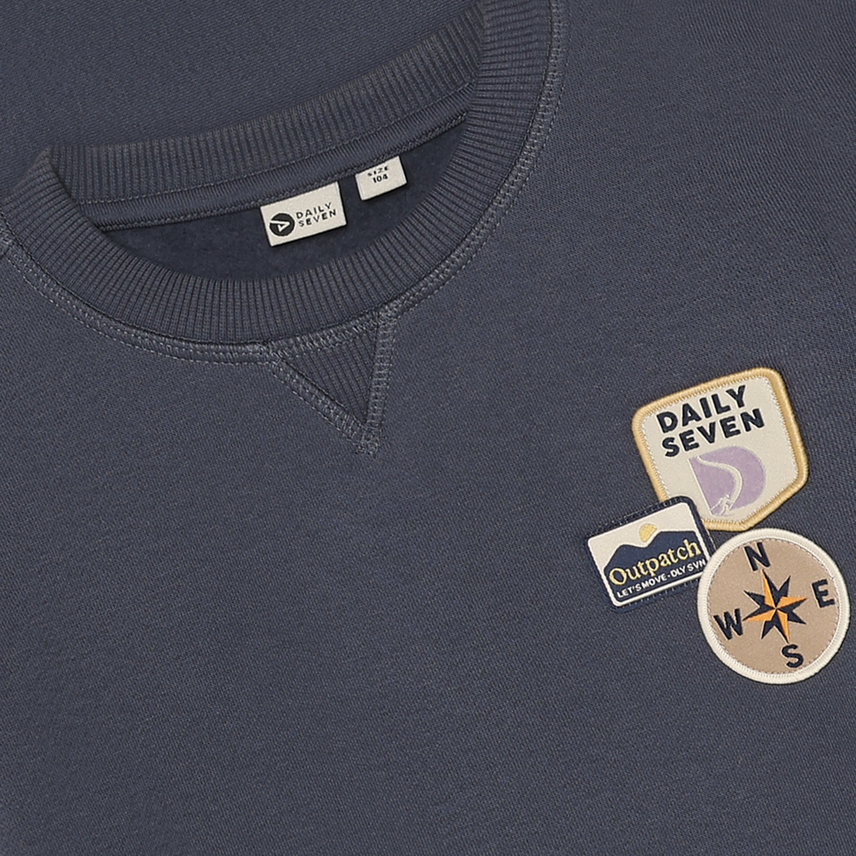 Daily7 oversized sweater jongen Badges Odyssey Grey (grijs)