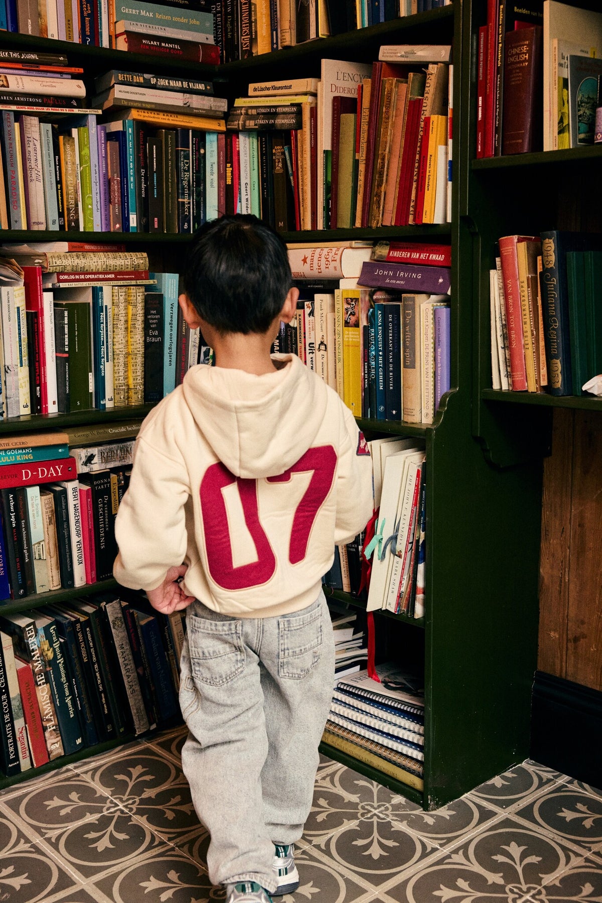 Daily7 oversized hoodie jongen Oversized Hoodie Badges Sandshells (zand)