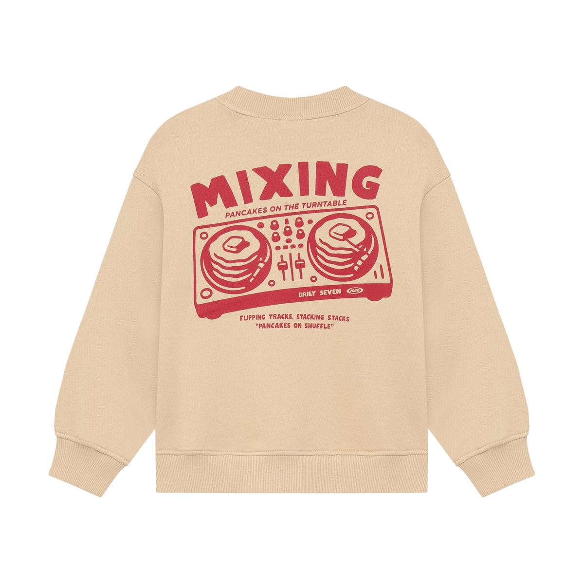 Daily7 oversized sweater jongen Oversized Sweater Backprint Ginger Root (gemberbruin)