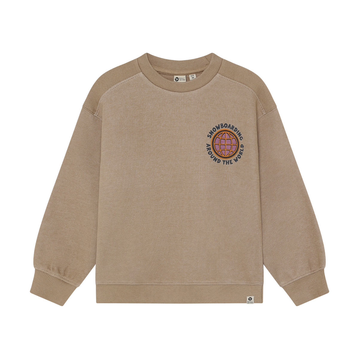 Daily7 oversized sweater jongen Backprint Plaza Taupe (taupe)