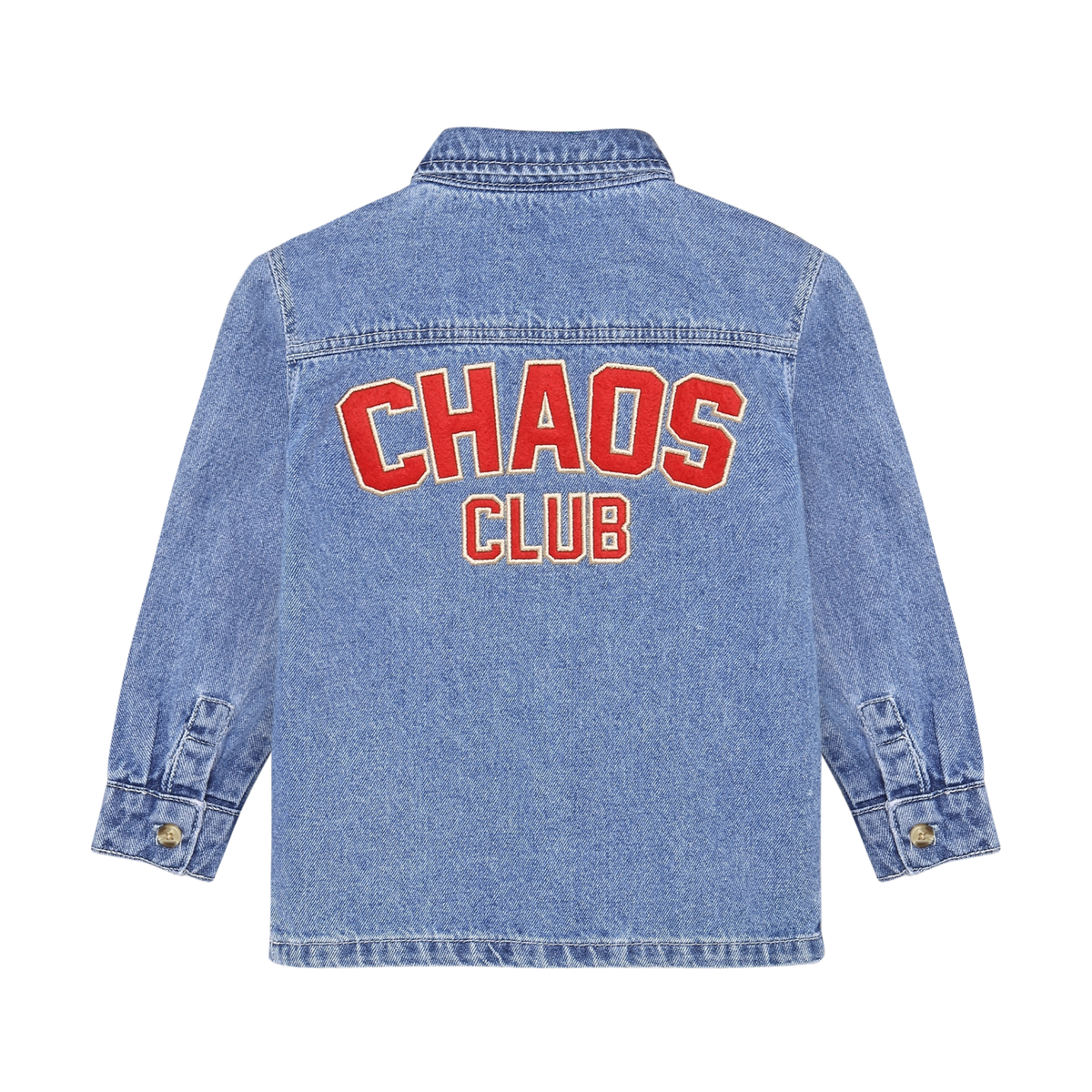 Daily7 denim overhemd jongen longsleeve Medium Denim (middelblauw denim)