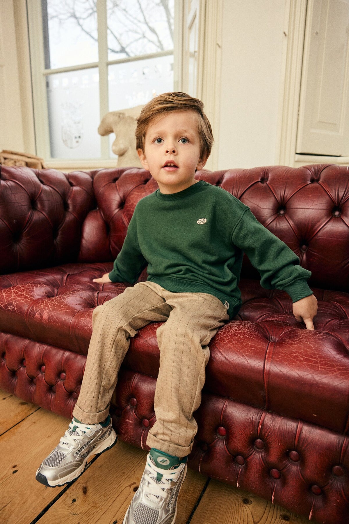 Daily7 gestreepte broek kind Stripe Pants Boy Ginger Roots (gemberbruin)