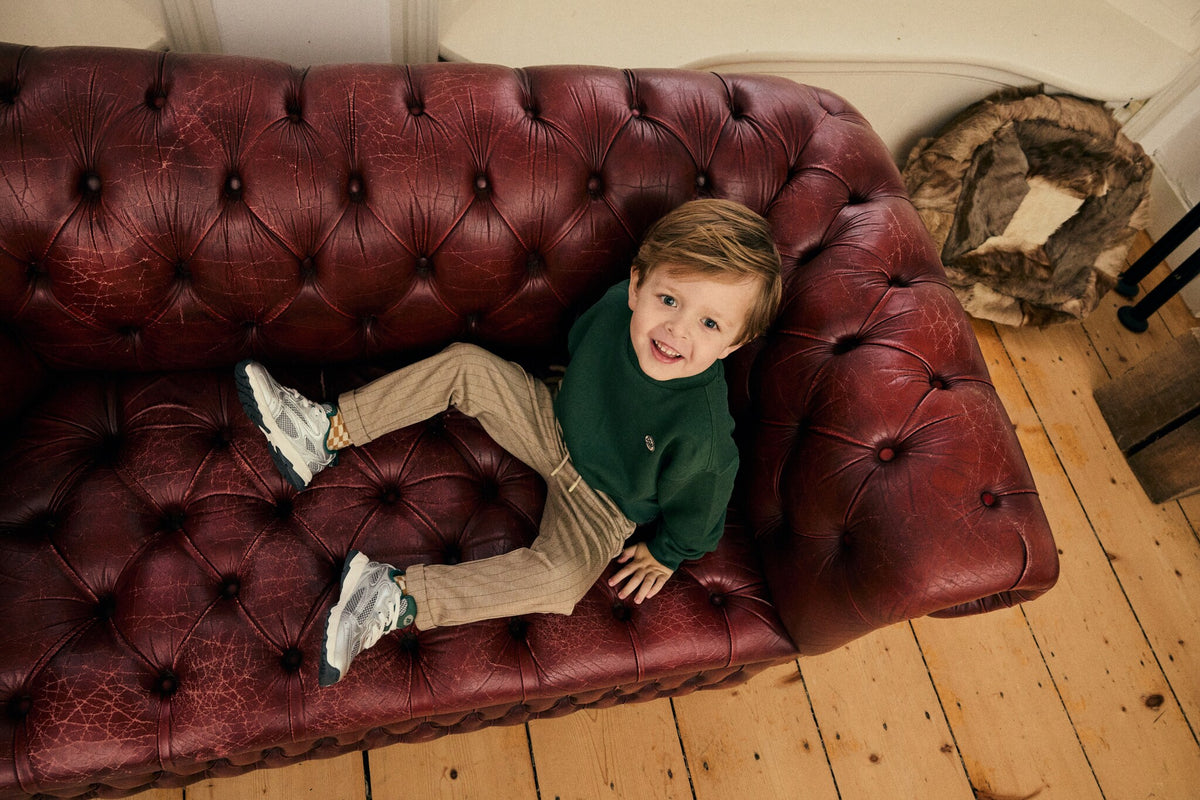 Daily7 gestreepte broek kind Stripe Pants Boy Ginger Roots (gemberbruin)