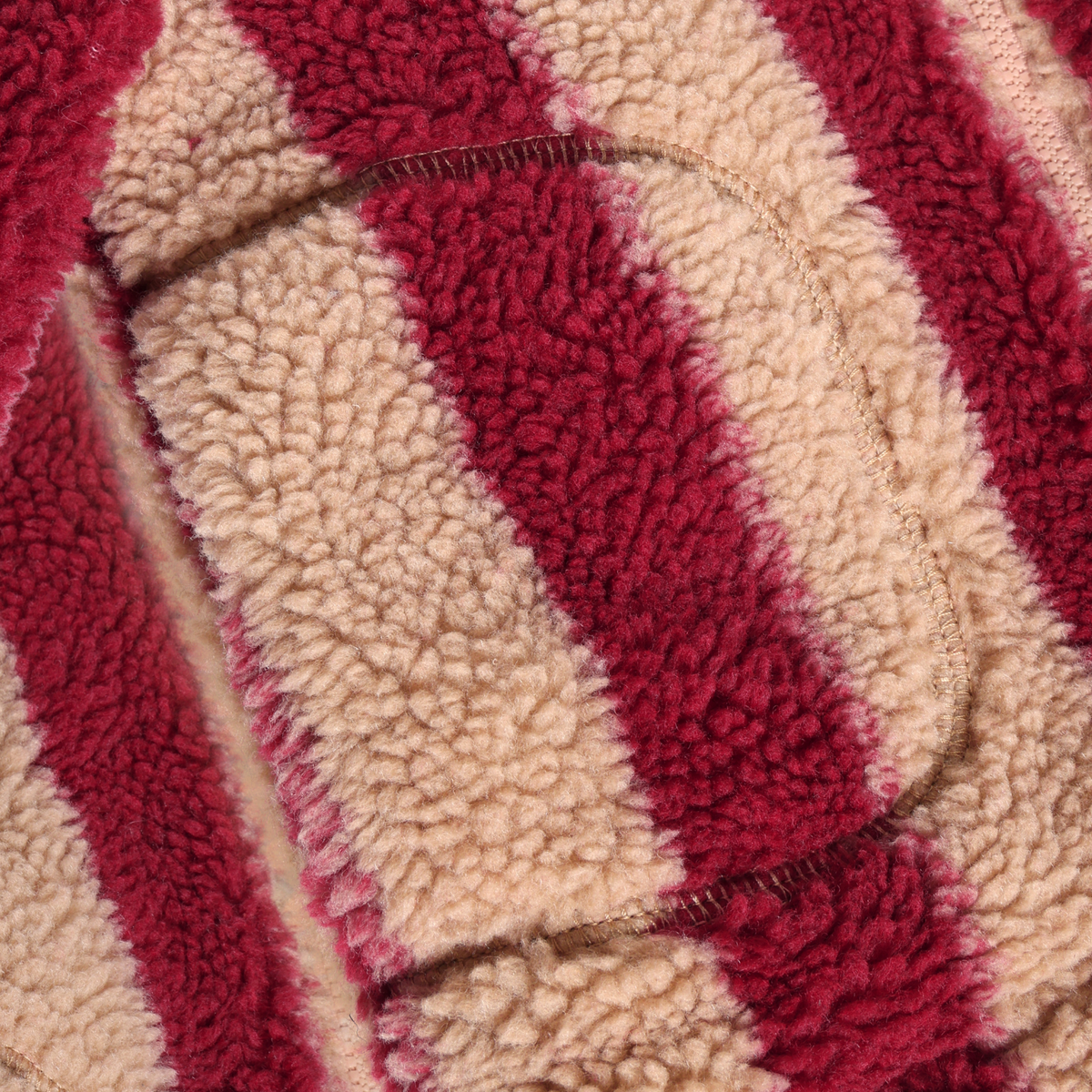 Daily7 teddy jas jongen rood gestreept Teddy Jacket Striped Rythmic Red