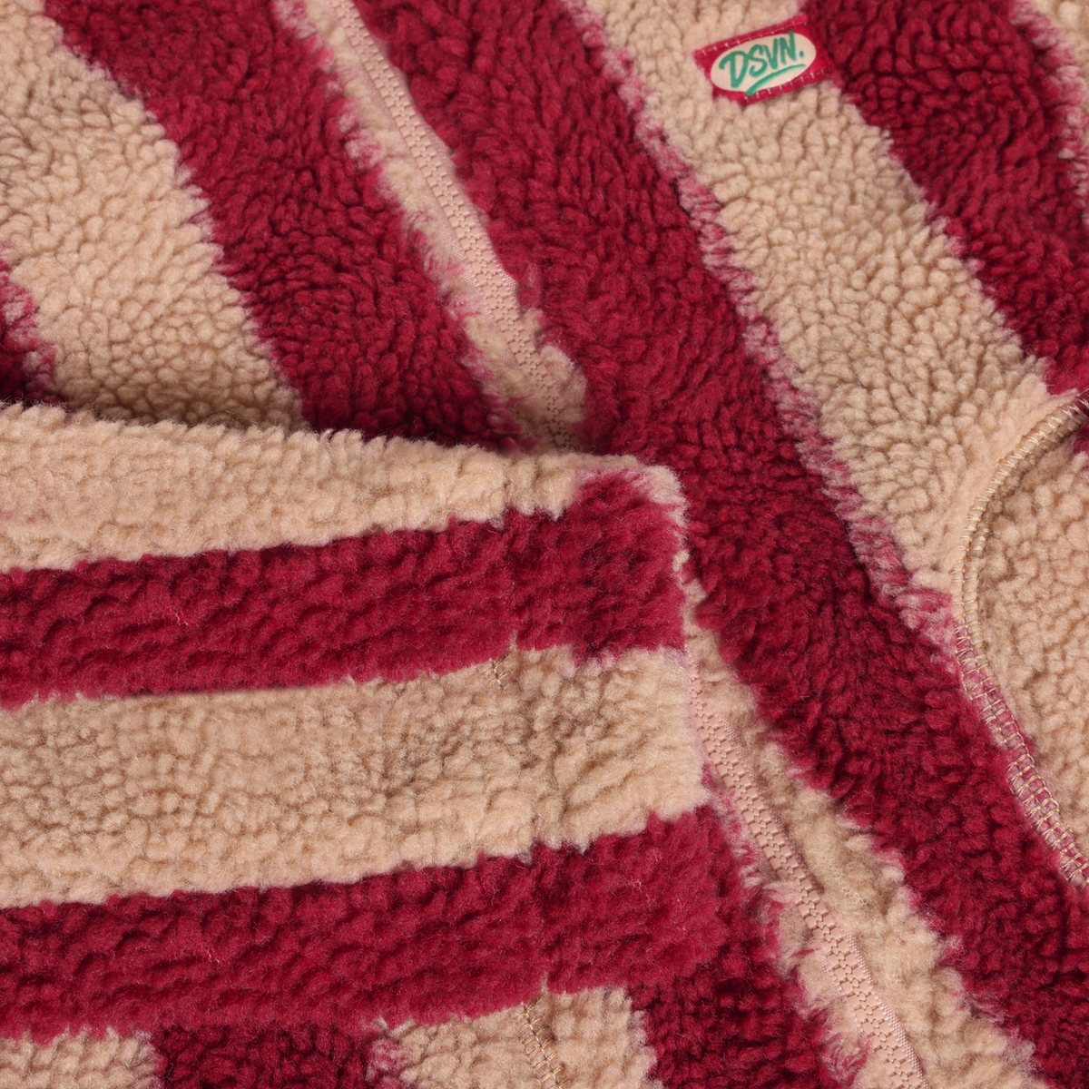 Daily7 teddy jas jongen rood gestreept Teddy Jacket Striped Rythmic Red