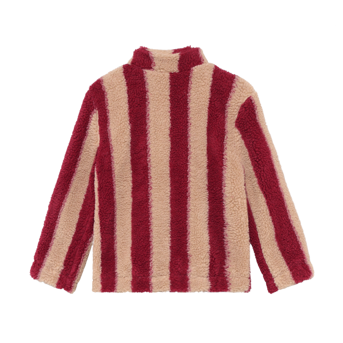 Daily7 teddy jas jongen rood gestreept Teddy Jacket Striped Rythmic Red