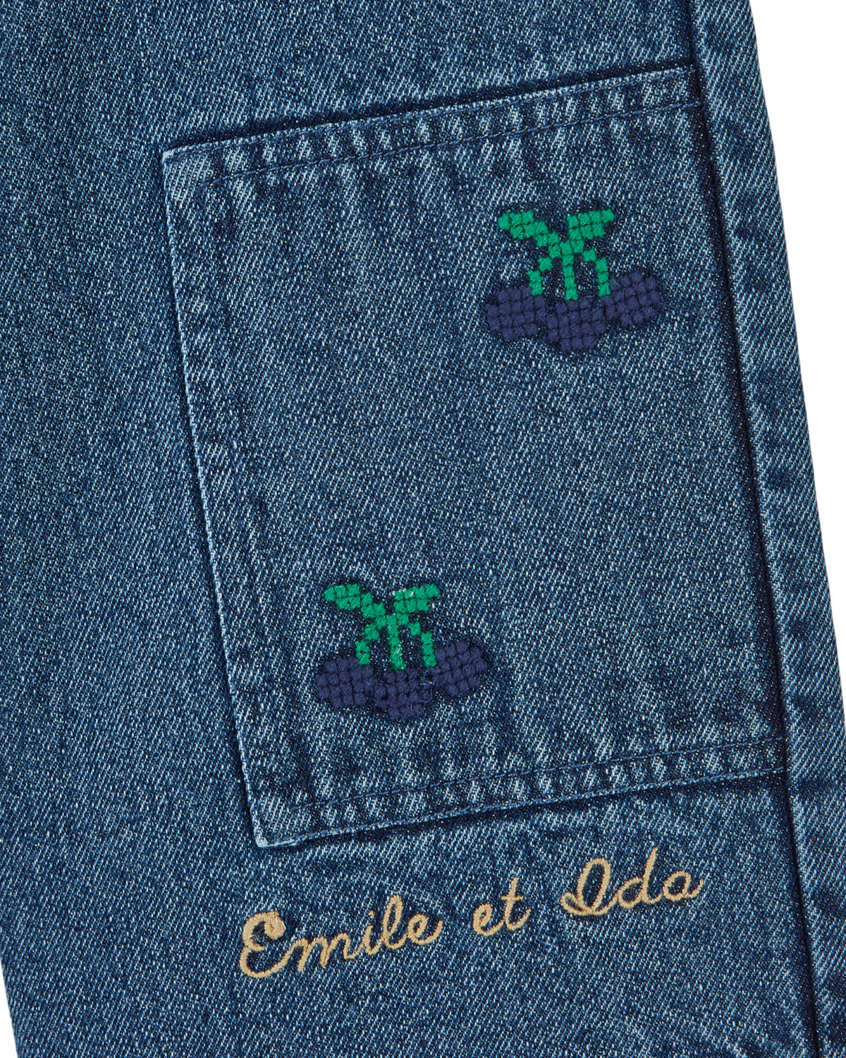 EMILE ET IDA broek meisje Denim Brodé Denim