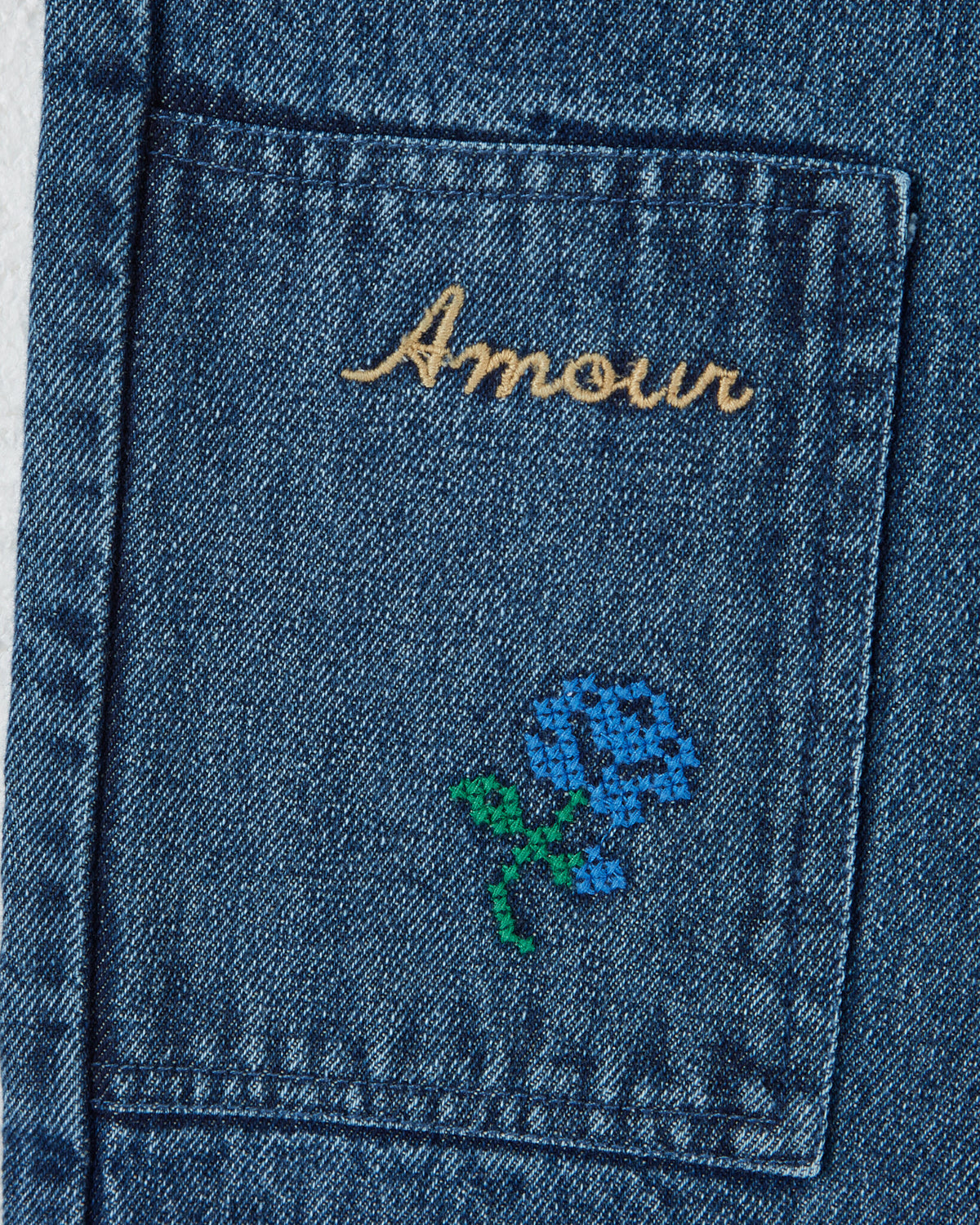 EMILE ET IDA broek meisje Denim Brodé Denim