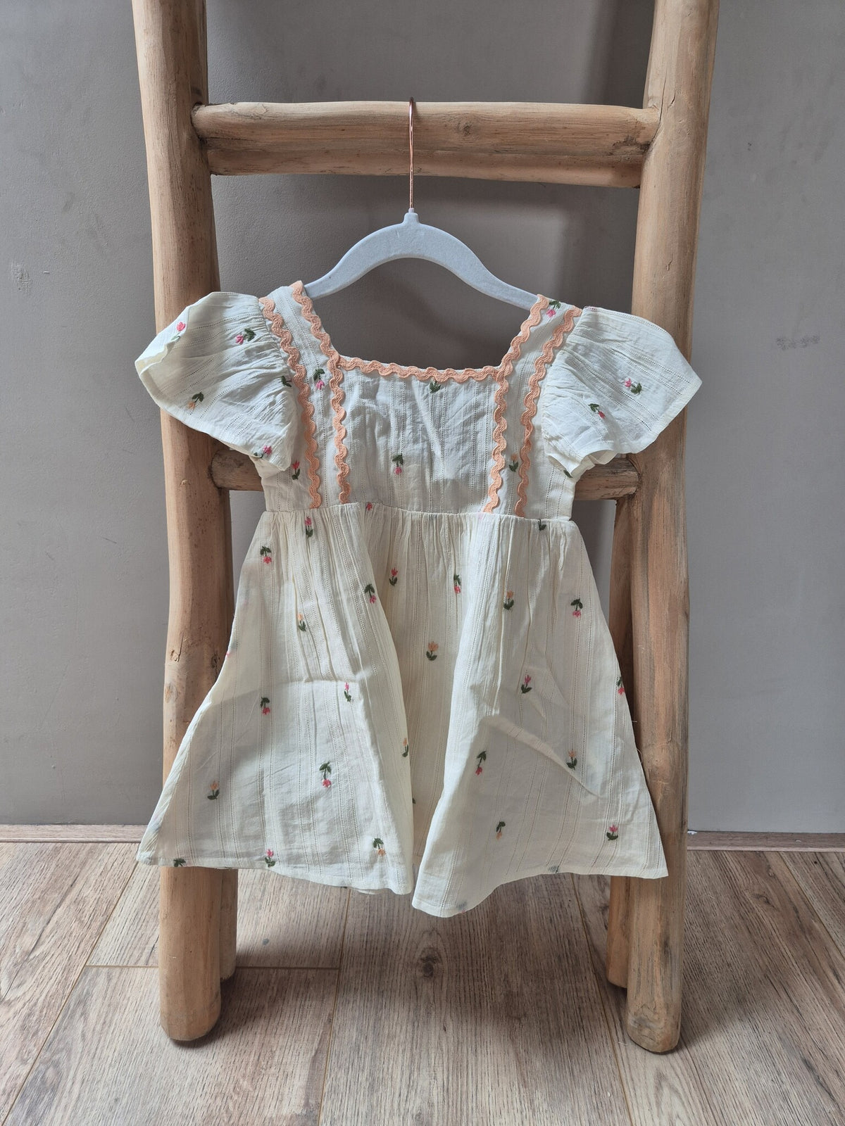Emile et Ida | ROBE BRODEE ALL OVER | Crème