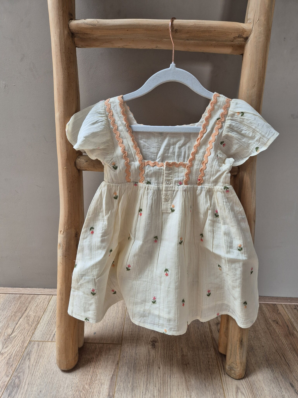 Emile et Ida | ROBE BRODEE ALL OVER | Crème