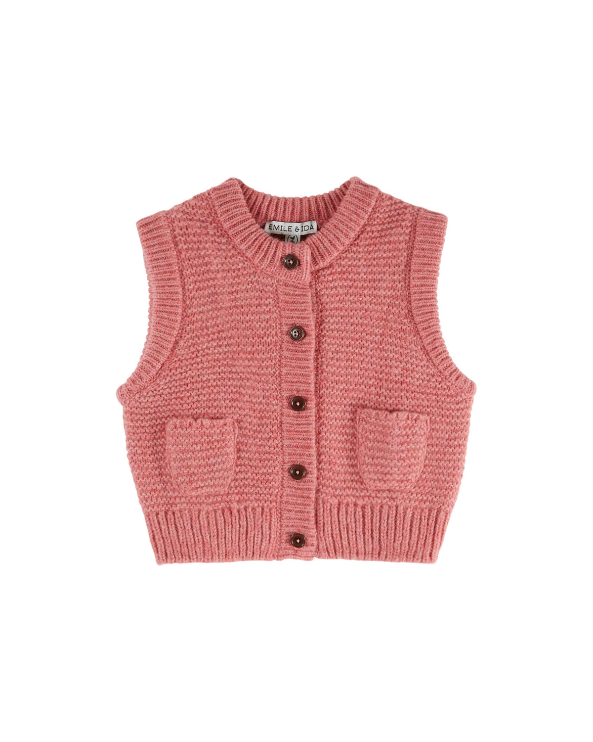 EMILE ET IDA bodywarmer meisje Sans Manches Doudou Blush (lichtroze)