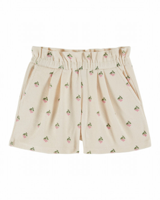 Emile et Ida |  SHORT EPONGE IMPRIME | Cerisette crème