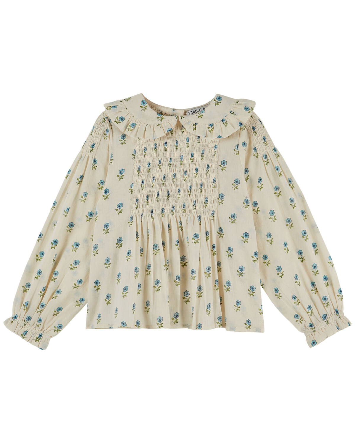 EMILE ET IDA blouse meisje Smockée Block Print Scarlet