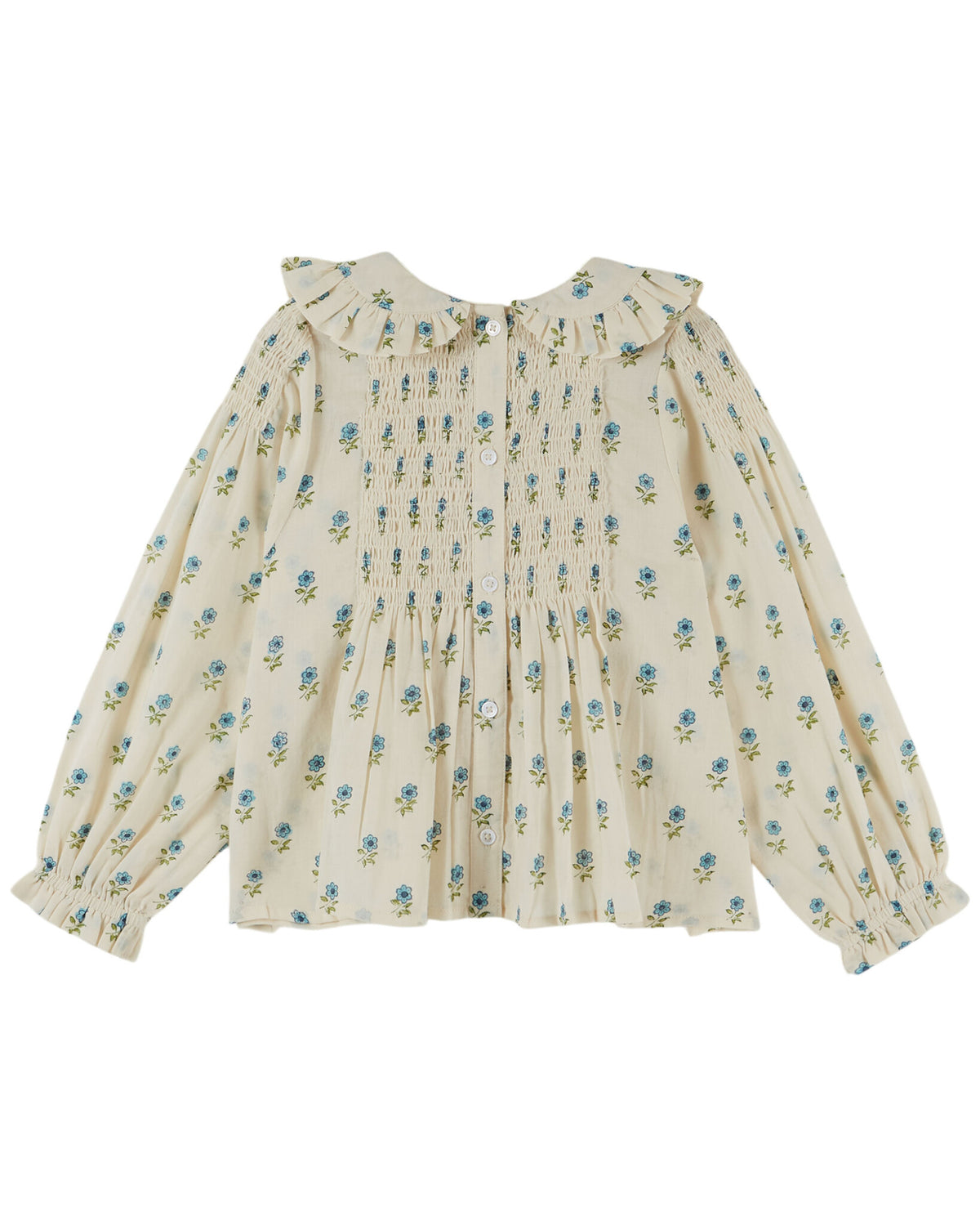 EMILE ET IDA blouse meisje Smockée Block Print Scarlet