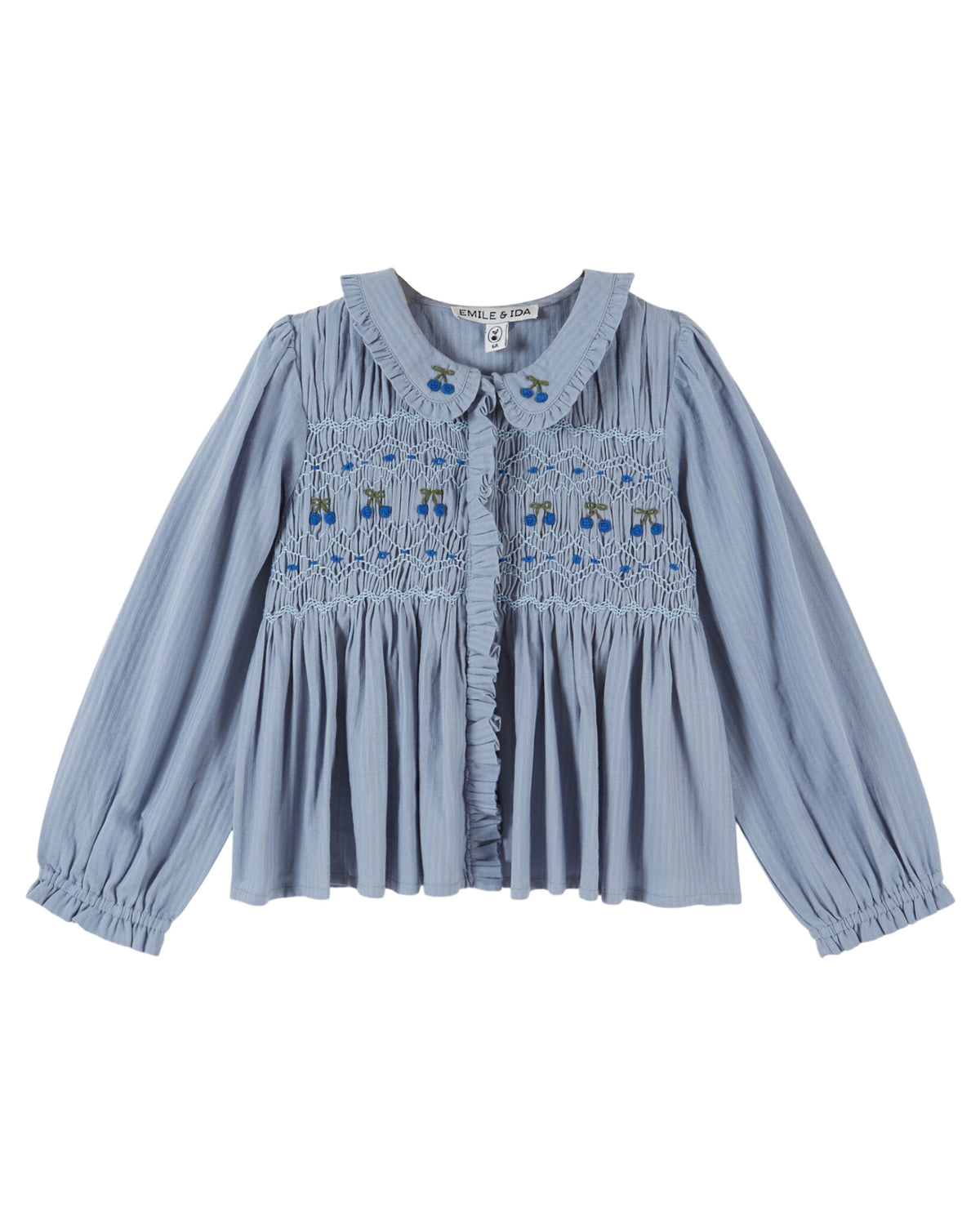 EMILE ET IDA blouse meisje Smockée Lac (lichtblauw)