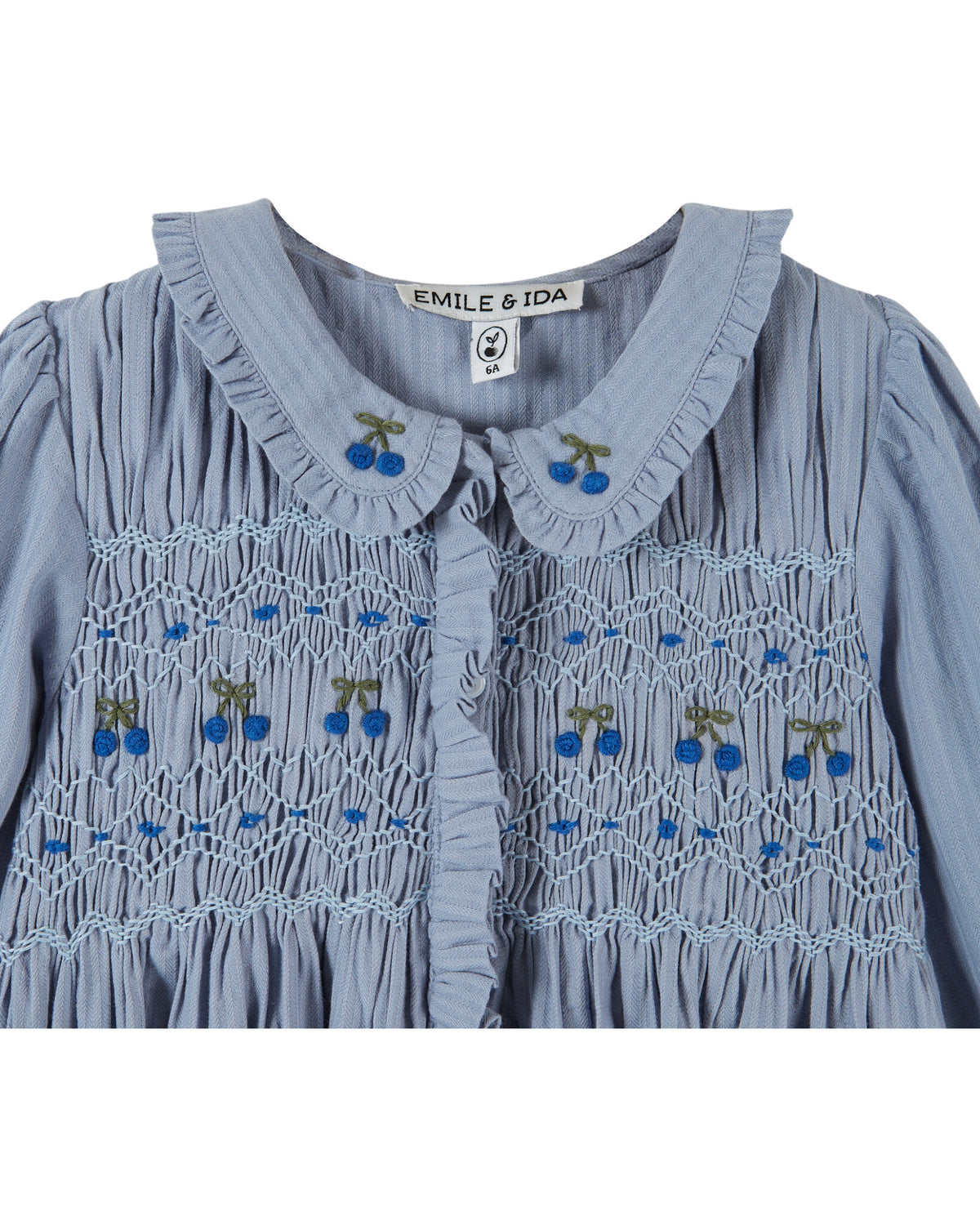 EMILE ET IDA blouse meisje Smockée Lac (lichtblauw)