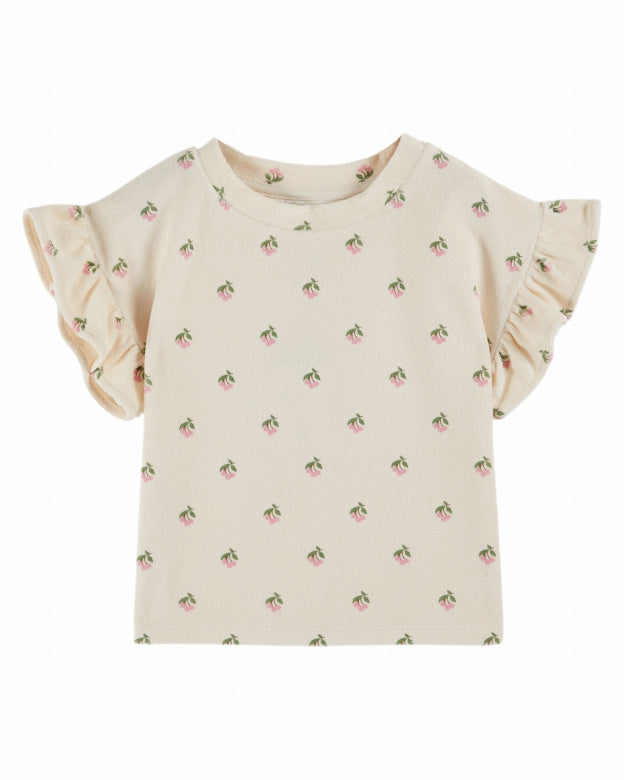 Emile et Ida |  TEE SHIRT EPONGE IMPRIME | Cerisette crème