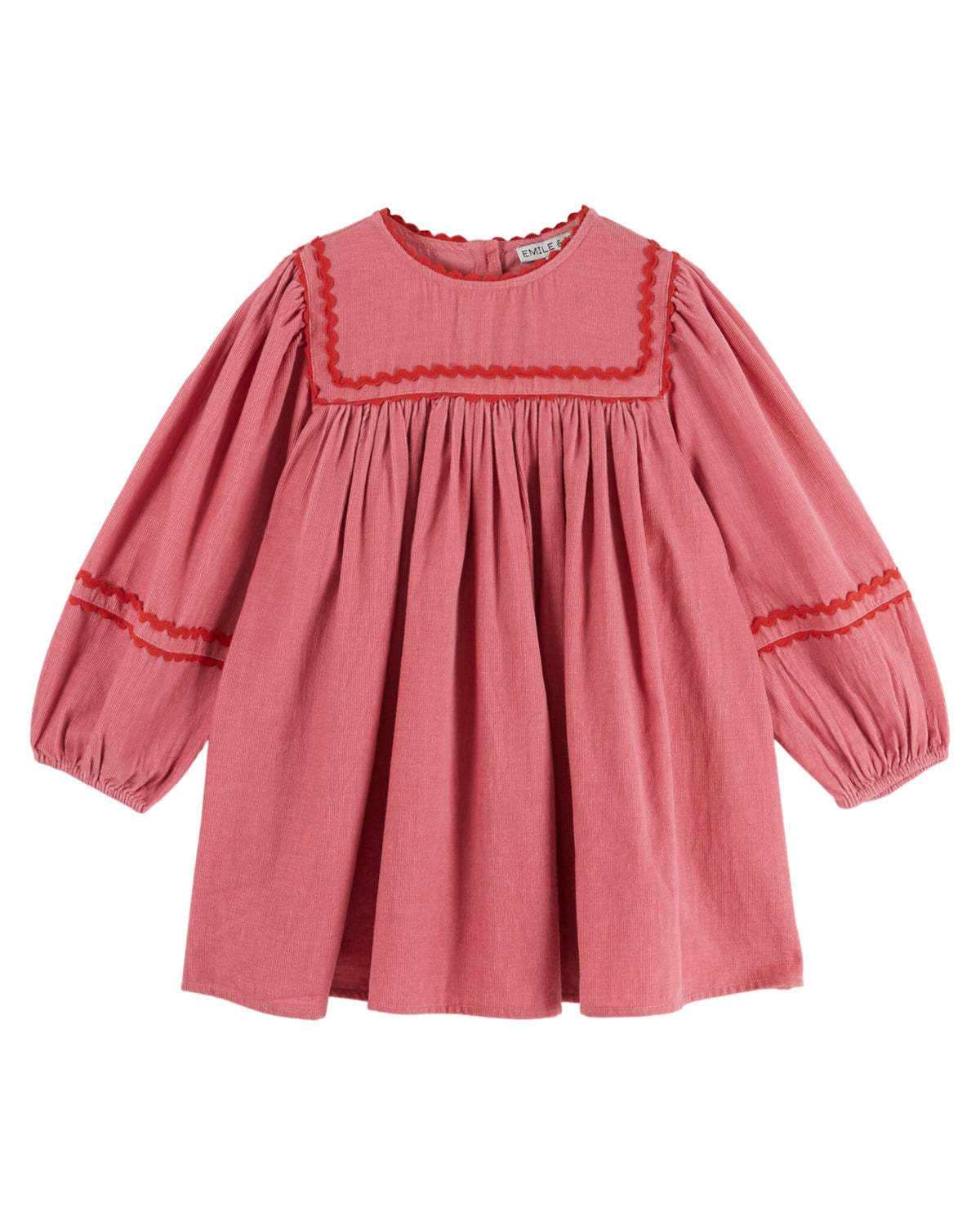 EMILE ET IDA jurk meisje Velours Unie Framboise (framboosroze)