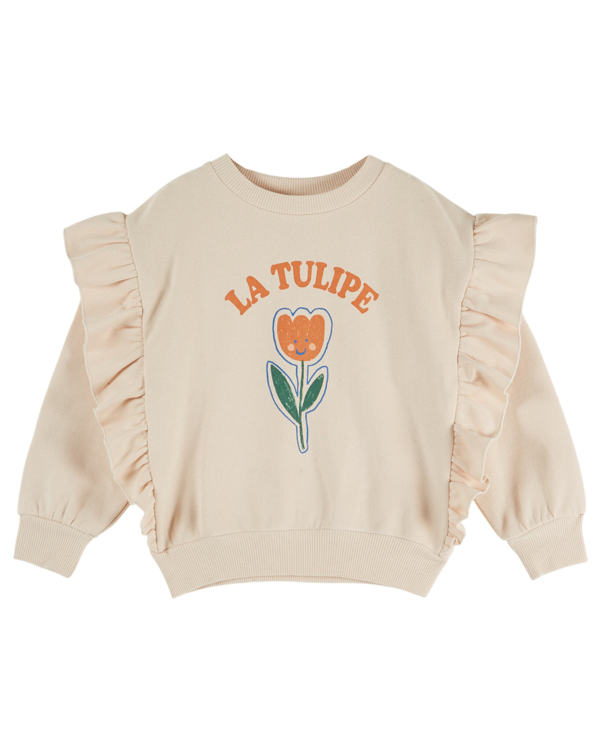 EMILE ET IDA sweater meisje Volant Tulipe Farine (gebroken wit)