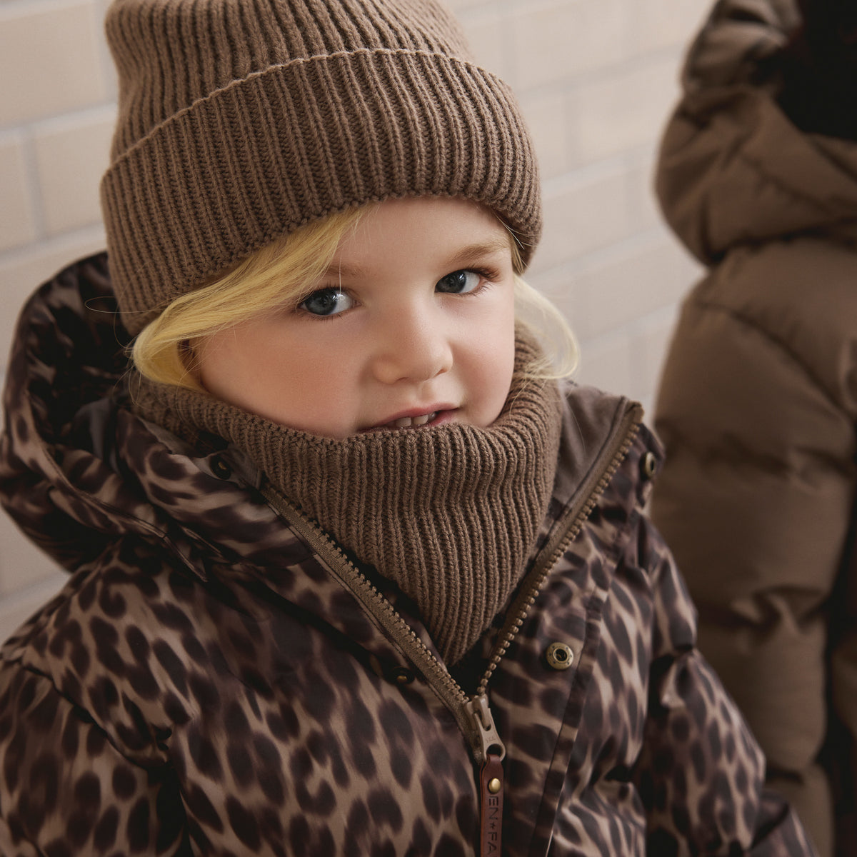 EN FANT muts kind Pine Bark (bruin)