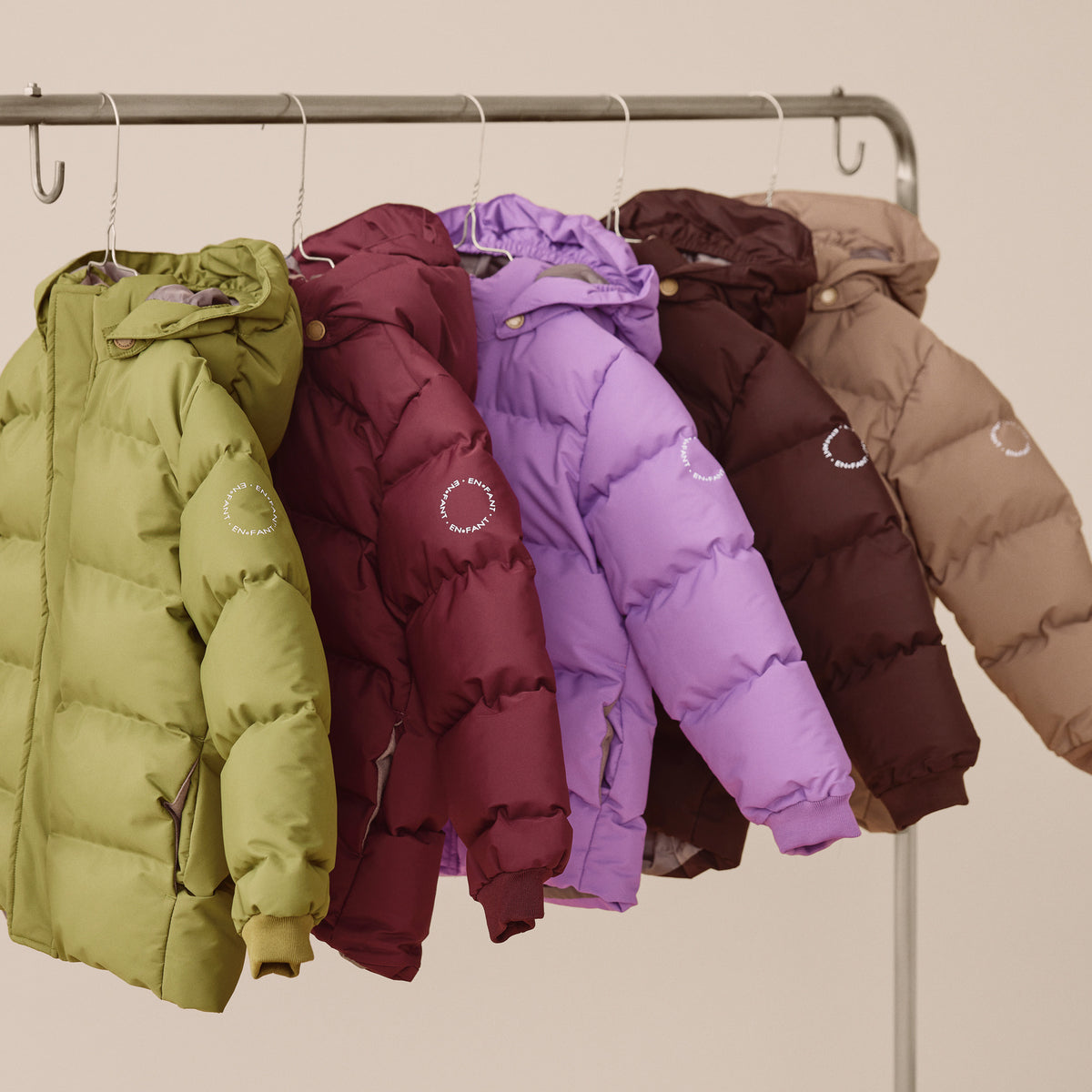 EN FANT winterjas kind Quilt AOP Coffee Bean (donkerbruin)