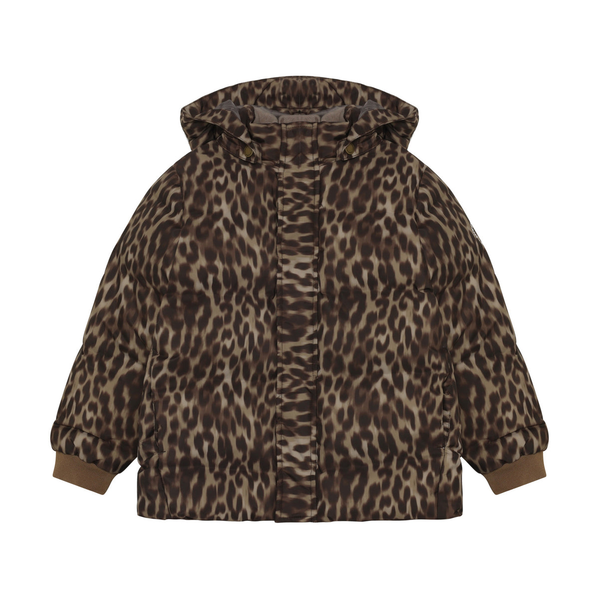 EN FANT winterjas meisje Jacket Quilt AOP Pine Bark (donkerbruin)