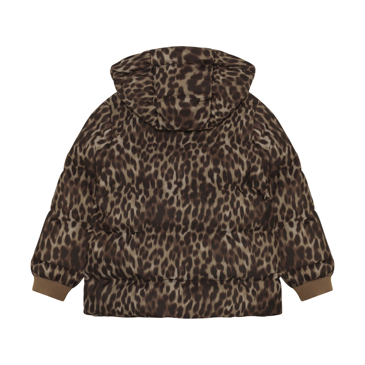 EN FANT winterjas meisje Jacket Quilt AOP Pine Bark (donkerbruin)