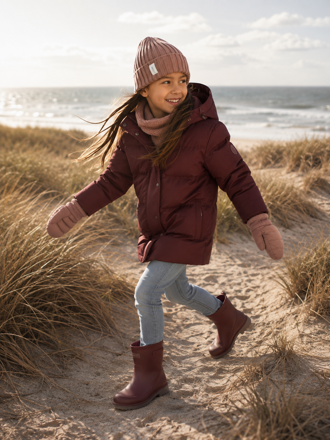 EN FANT winterjas kind Quilt AOP Port Royale (bordeaux)