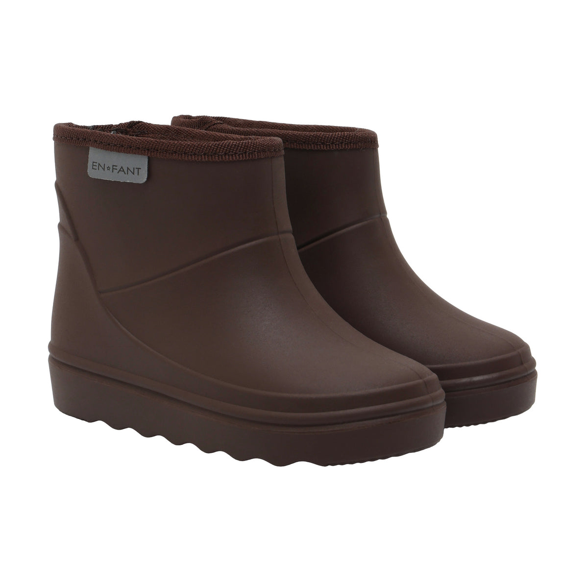 EN FANT korte thermo regenlaarzen kind gevoerde laarzen Coffee Bean (donkerbruin)