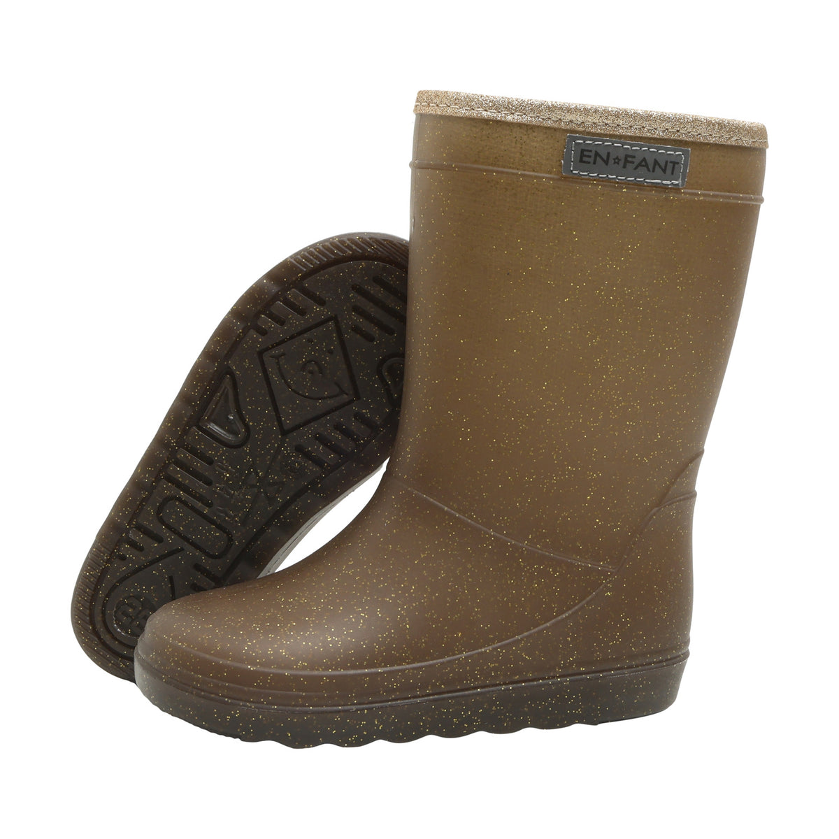 EN FANT thermo regenlaarzen glitter kind gevoerde laarzen Coffee Bean (donkerbruin)