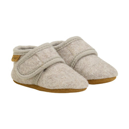 EN FANT wollen slofjes baby Sand Melange (zand gemêleerd)