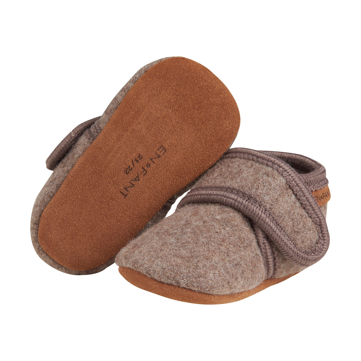 EN FANT wollen slofjes baby Walnut (walnootbruin)