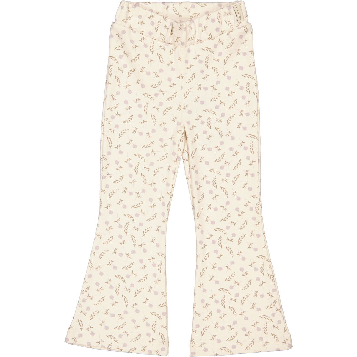 LEVV flared broek meisje Flairbroek flared broek AOP Purple Flower crème met bloemenprint
