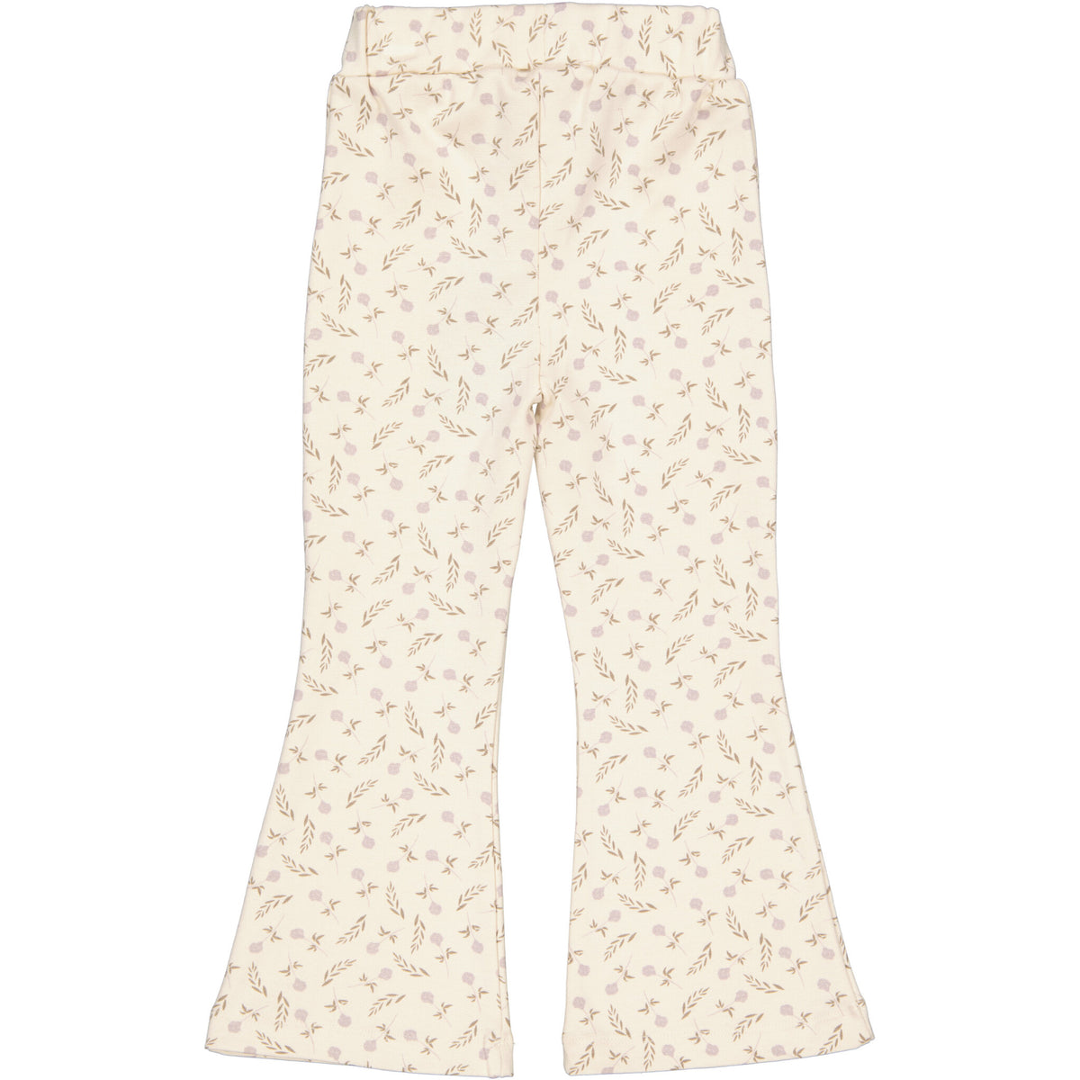 LEVV flared broek meisje Flairbroek flared broek AOP Purple Flower crème met bloemenprint