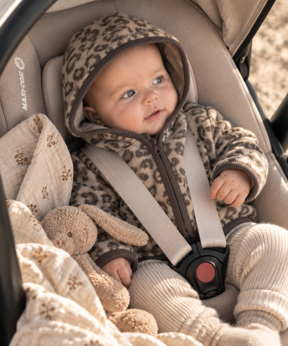 HUTTELIHUT wollen fleece jas kind Jacquard Camel Melange (camel gemêleerd)