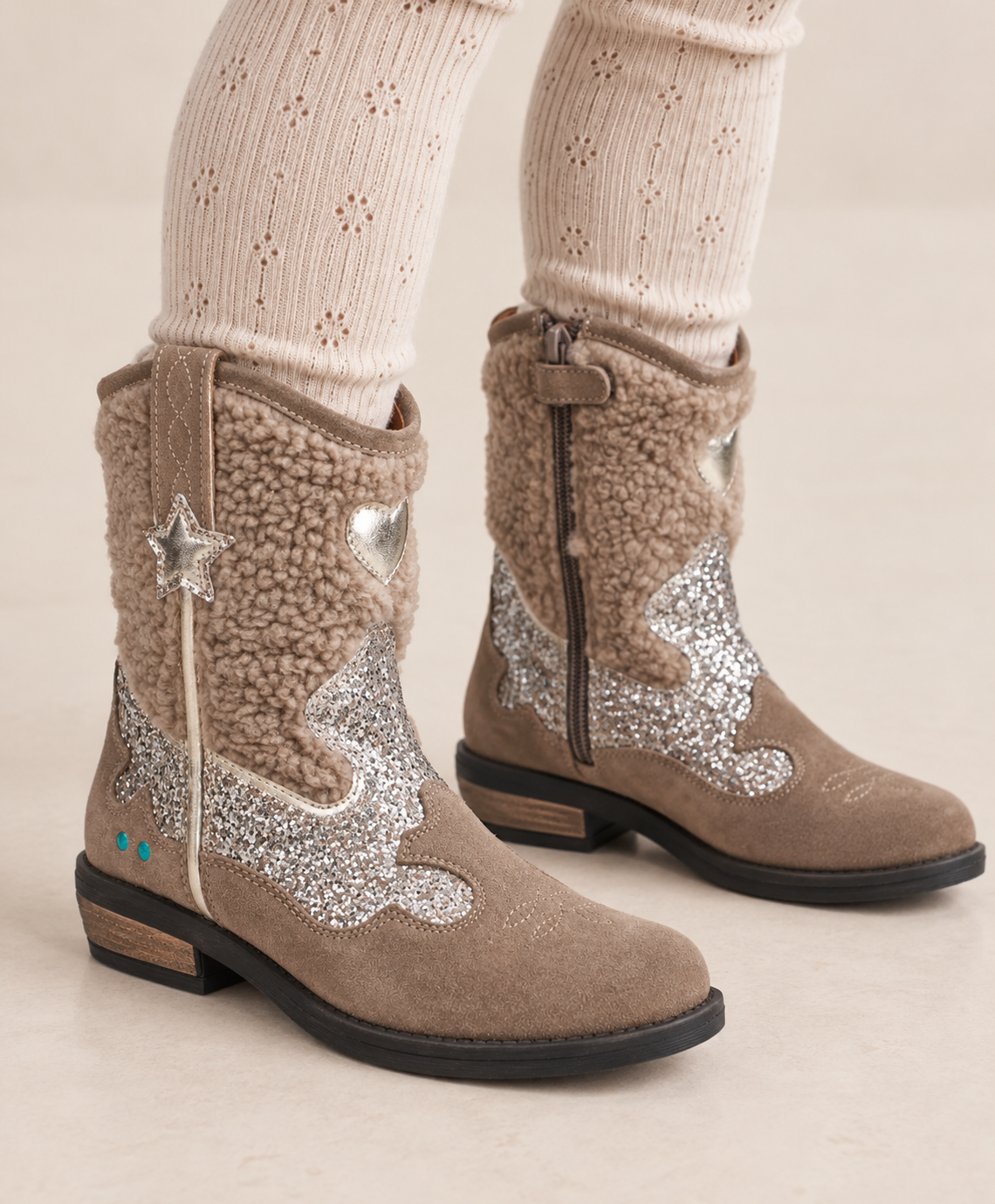 Bunnies Roxy Rodeo cowboylaarzen kind Elephant (taupe)