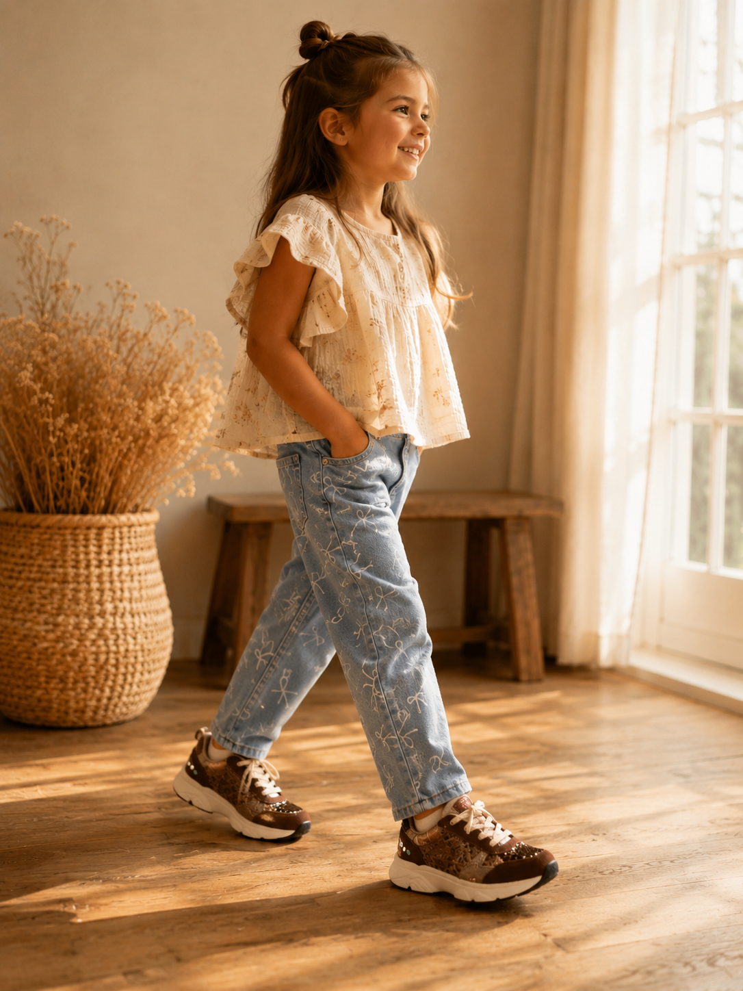 Bunnies Daan Dash sneakers kind Dark Brown (donkerbruin)