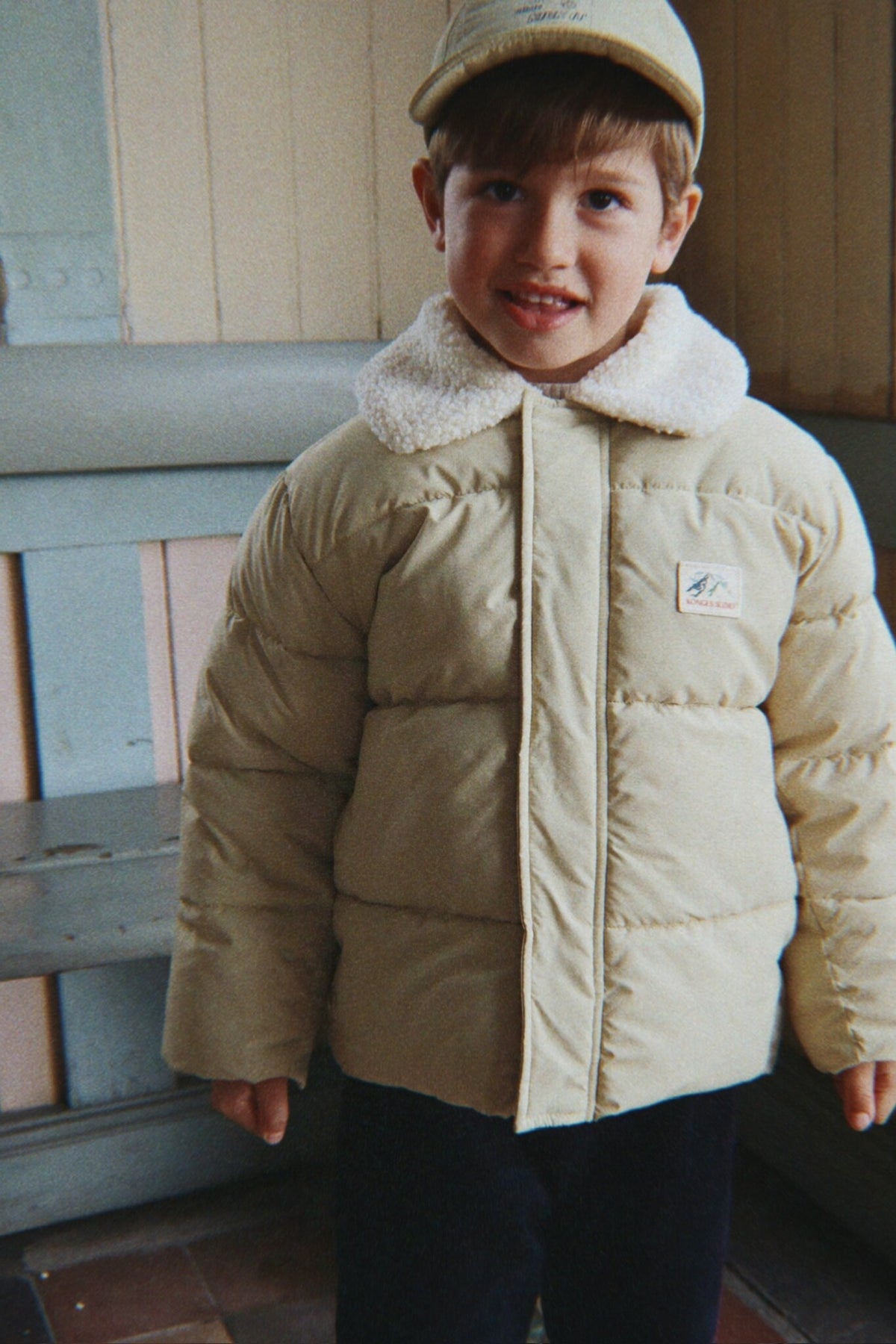 KONGES SLØJD winterjas kind Alpi Collar Jacket GRS Pale Olive Green (licht olijfgroen)