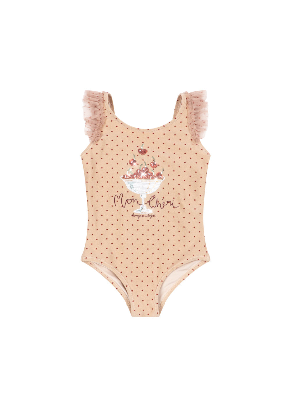 Konges Sløjd badpak meisje Amandine Swimsuit Emboldened Dot gestipt beige