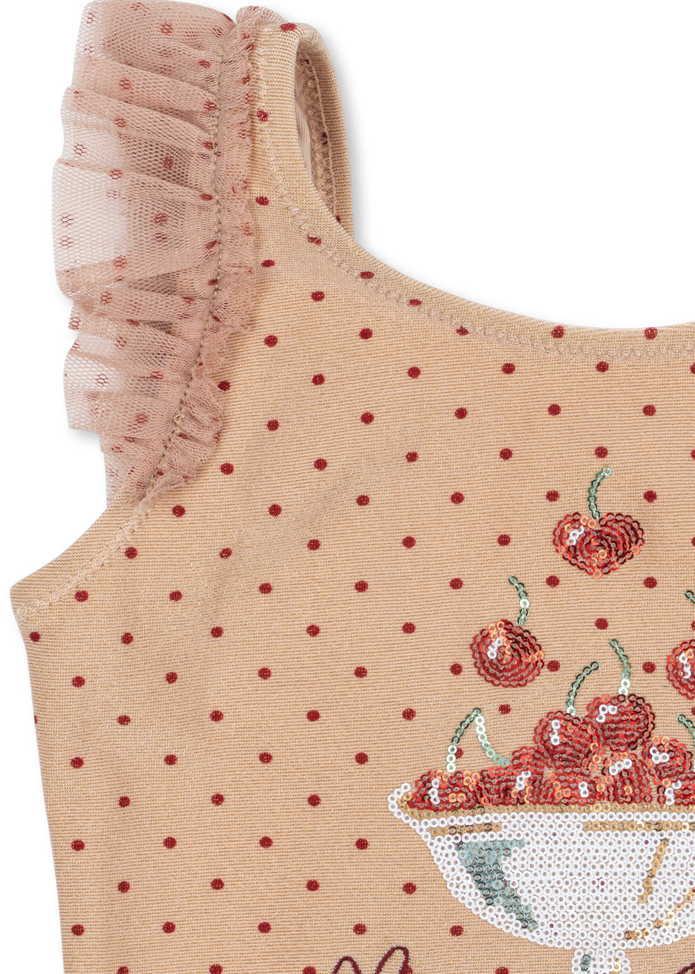 Konges Sløjd badpak meisje Amandine Swimsuit Emboldened Dot gestipt beige