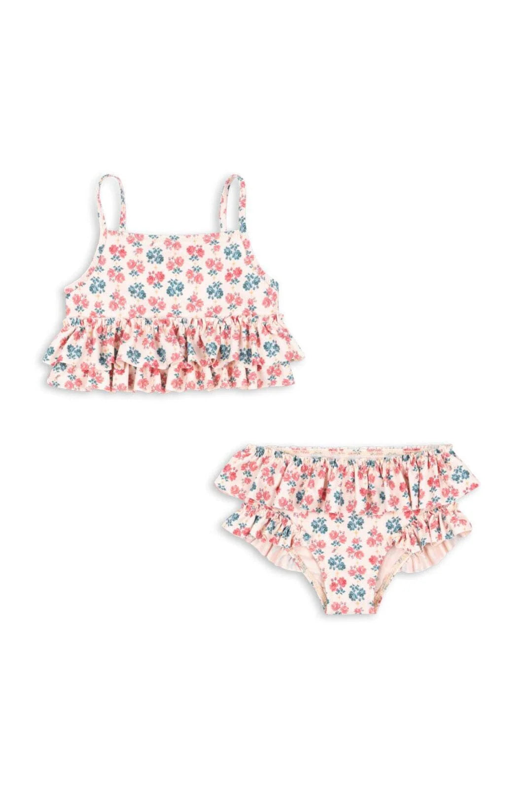 Konges Sløjd bikini kind Manuca Frill Lumina Rose (bloemenprint roos ruches)