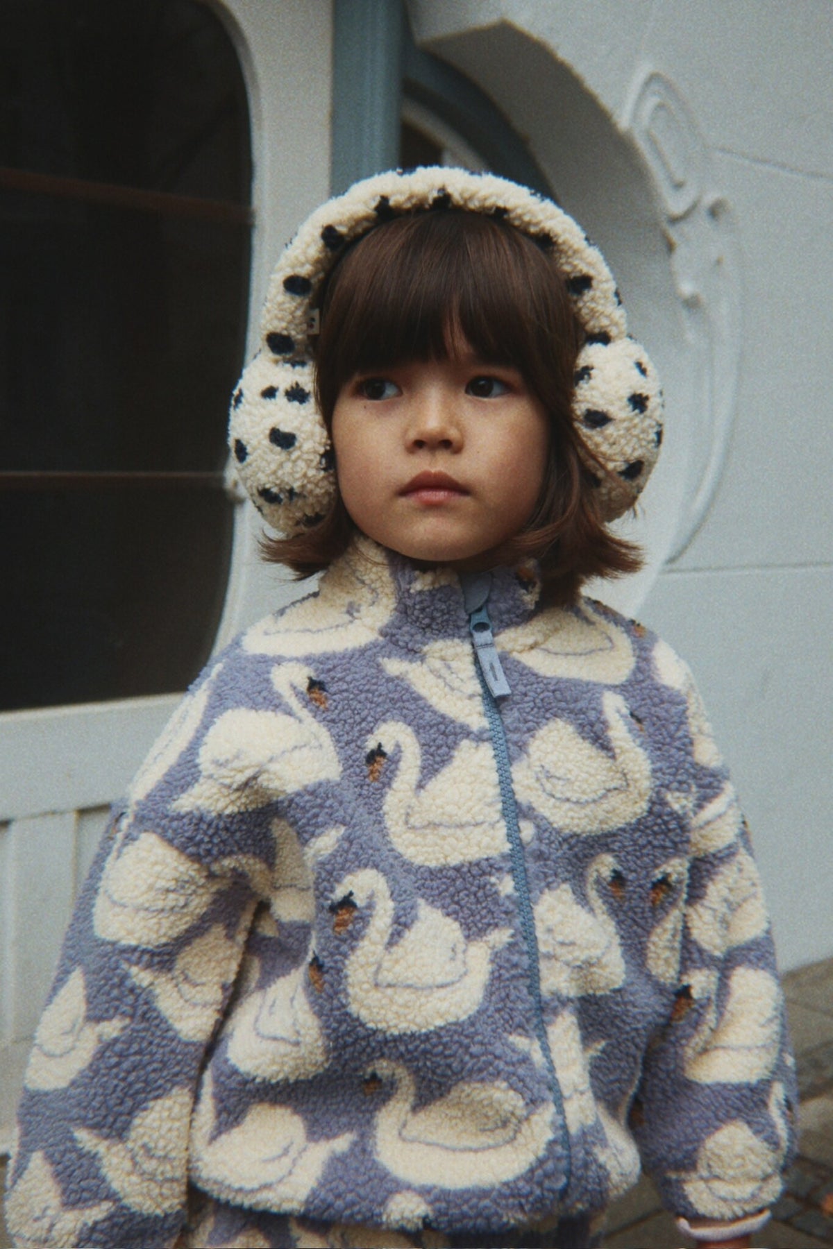 KONGES SLØJD teddyjas kind Jody Teddy Jacket GRS Swan zwaan (gebroken wit)