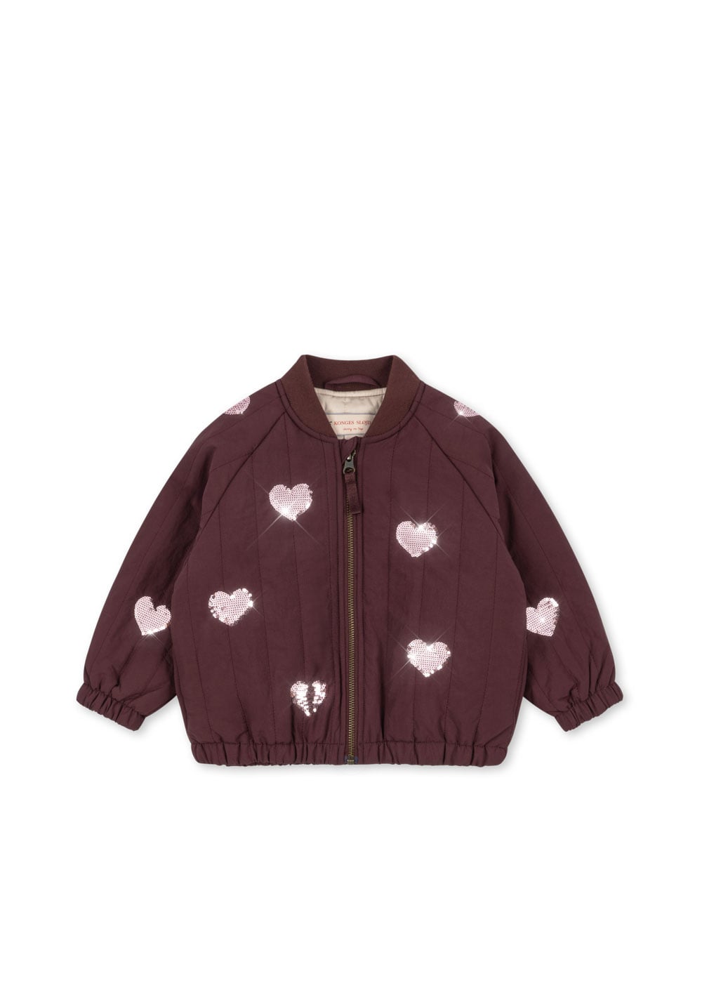 KONGES SLØJD winterjas bomberjack meisje Juno Sequin Bomber Jacket Decadent Chocolate (bordeauxrood)